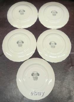 (5) 1930s Johnson Bros Rose Chintz Dinner Plates, EUC, 9 7/8 D, Charming