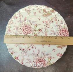 (5) 1930s Johnson Bros Rose Chintz Dinner Plates, EUC, 9 7/8 D, Charming