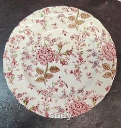 (5) 1930s Johnson Bros Rose Chintz Dinner Plates, EUC, 9 7/8 D, Charming