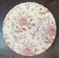 (5) 1930s Johnson Bros Rose Chintz Dinner Plates, EUC, 9 7/8 D, Charming