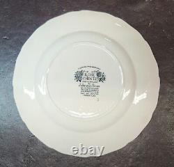 (5) 1930s Johnson Bros Rose Chintz Dinner Plates, EUC, 9 7/8 D, Charming