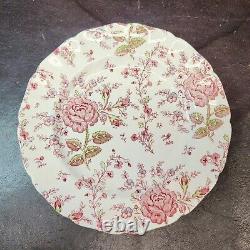 (5) 1930s Johnson Bros Rose Chintz Dinner Plates, EUC, 9 7/8 D, Charming