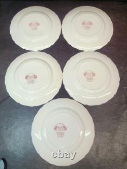 (5) 1950s Johnson Bros Rose Chintz Dinner Plates, EUC, 10 D, Charming