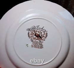 5 Johnson Bros Windsor Ware Wild Turkeys 10 3/4 Dinner Plates Native American