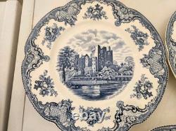 5 Johnson Brothers Blue Old Britain Castles Dinner Plates 10 Excl. Cond