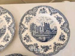 5 Johnson Brothers Blue Old Britain Castles Dinner Plates 10 Excl. Cond