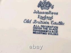5 Johnson Brothers Blue Old Britain Castles Dinner Plates 10 Excl. Cond