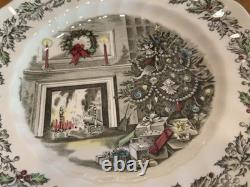 5 Johnson Brothers England Merry Christmas Dinner Plates Holiday Scene