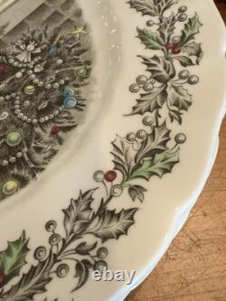 5 Johnson Brothers England Merry Christmas Dinner Plates Holiday Scene