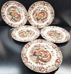 5 Johnson Brothers His Majesty Dinner Plate Set Vintage Turkey England Retro Lot