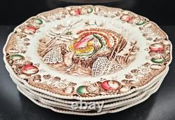 5 Johnson Brothers His Majesty Dinner Plate Set Vintage Turkey England Retro Lot