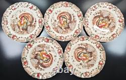 5 Johnson Brothers His Majesty Dinner Plate Set Vintage Turkey England Retro Lot