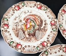 5 Johnson Brothers His Majesty Dinner Plate Set Vintage Turkey England Retro Lot