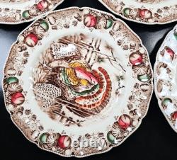 5 Johnson Brothers His Majesty Dinner Plate Set Vintage Turkey England Retro Lot