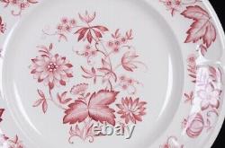 5 Pc Vintage JOHNSON BROS Red Floral Porcelain MALVERN Windsor Ware HOSTESS SET