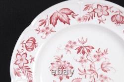 5 Pc Vintage JOHNSON BROS Red Floral Porcelain MALVERN Windsor Ware HOSTESS SET