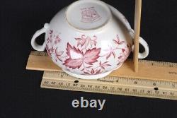 5 Pc Vintage JOHNSON BROS Red Floral Porcelain MALVERN Windsor Ware HOSTESS SET