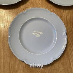 5 RARE Johnson Bros England Bonsai Tree Greydawn Blue Scalloped 10 Dinner Plate