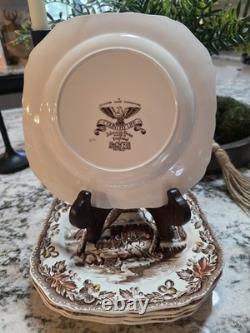 5 Vintage Johnson Bros Country Life 7.75 Square Salad Plates RARE 1979