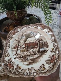 5 Vintage Johnson Bros Country Life 7.75 Square Salad Plates RARE 1979