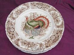 5 Vintage Johnson Bros England Wild Turkey Native American 10.75 Dinner plates