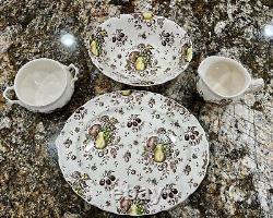 64pc AUTUMNS DELIGHT JOHNSON BROS Complete Service For 8 Dinner Plates Bowls +++