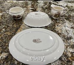 64pc AUTUMNS DELIGHT JOHNSON BROS Complete Service For 8 Dinner Plates Bowls +++