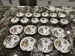 64pc AUTUMNS DELIGHT JOHNSON BROS Complete Service For 8 Dinner Plates Bowls +++