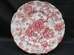 6 English CHIPPENDALE Pink/Red Johnson Brothers Dinner Plates 10 Mint