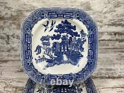 6 Gorgeous Johnson Brothers Willow Blue Square Salad Plates