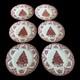 6 Johnson Bros Old Britain Castles Pink Christmas Tree 8 Salad Plates Set Exc