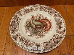 6 Johnson Bros Wild Turkeys Native American Windsor Ware Dinner Plates10 5/8