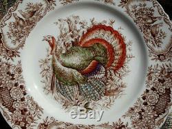 6 Johnson Bros Windsor Ware England Wild Turkey Native American Dinner Plates