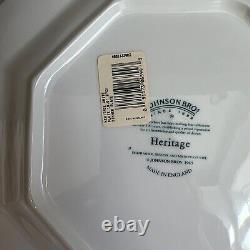 6-Johnson Brothers HERITAGE WHITE Made in England 10 Dinner Plates New With Tag