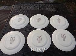 6 Johnson Brothers Historic America View of Boston Dinner Plates Brown England