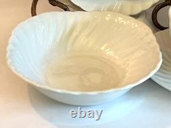 6 Johnson Brothers Regency White Swirl 6 Piece Place Setting Ironstone England