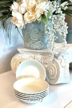 6 Johnson Brothers Regency White Swirl 6 Piece Place Setting Ironstone England 6 Johnson Brothers Regency White Swirl 6 Piece Place Setting Ironstone England