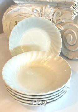 6 Johnson Brothers Regency White Swirl 6 Piece Place Setting Ironstone England