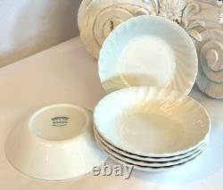 6 Johnson Brothers Regency White Swirl 6 Piece Place Setting Ironstone England