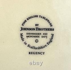 6 Johnson Brothers Regency White Swirl 6 Piece Place Setting Ironstone England