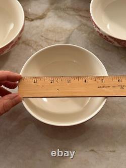6 Pc Johnson Bros Old Britain Castles Pink Oatmeal Bowls