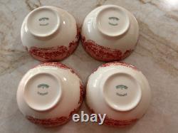 6 Pc Johnson Bros Old Britain Castles Pink Oatmeal Bowls