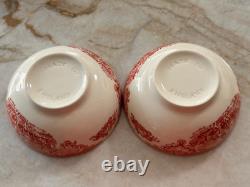 6 Pc Johnson Bros Old Britain Castles Pink Oatmeal Bowls