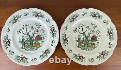 6 Rare Johnson Brothers APPLE HARVEST 10 1/4 Dinner Plates