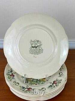 6 Rare Johnson Brothers APPLE HARVEST 8 Salad Plate