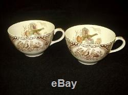 6 Sets Johnson Brothers WILD TURKEYS NATIVE AMERICAN Windsor Ware Cup & Saucers