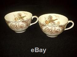 6 Sets Johnson Brothers WILD TURKEYS NATIVE AMERICAN Windsor Ware Cup & Saucers