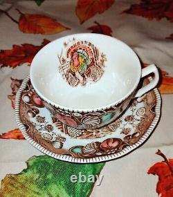 6pc Vintage Johnson Bros His Majesty Dinnerware Set with Turkey Motif