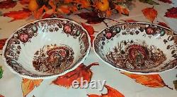 6pc Vintage Johnson Bros His Majesty Dinnerware Set with Turkey Motif