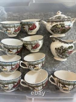 78 Piece Set of The Friendly Village Johnson Bros Covered Village